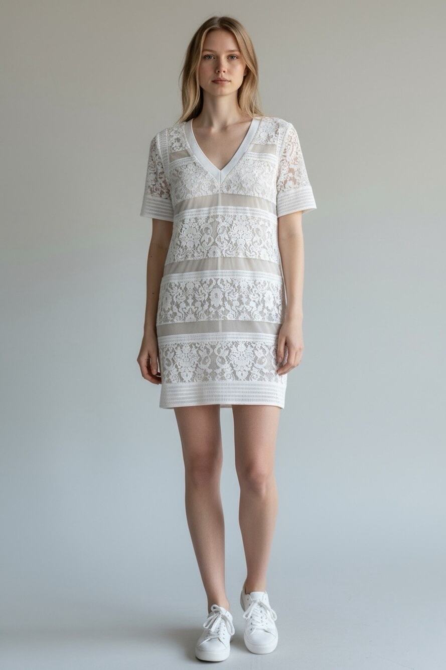 Animale Anthropologie cover up Sheath Lace Tunic mini Dress Sheer Boho SM
